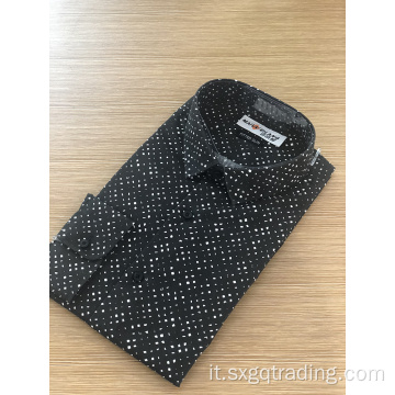 Camicia da uomo in spandex a maniche lunghe con stampa